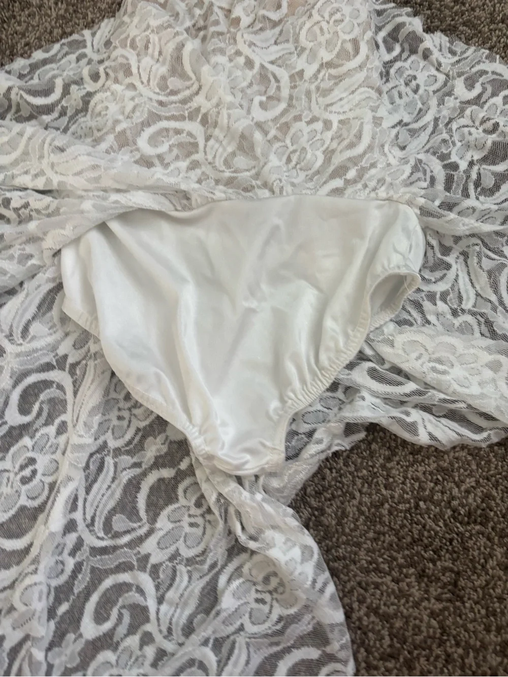 Beautiful White Lace Childs Large Dance Costume/Leotard